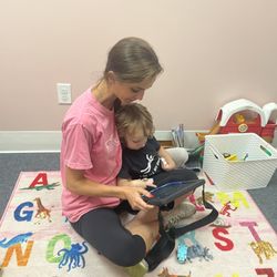 Bloom Pediatric Therapy - My son and his speech therapist. The loving trust that has been built is beautiful and genuine.