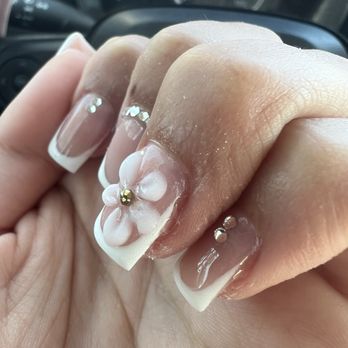 Lush Nails and Spa - Rialto - french tip. 3D flower - Nail Salons Near Me - Rialto, California Lush Nails and Spa - Rialto - french tip. 3D flower - Nail Salons Near Me - Rialto, California