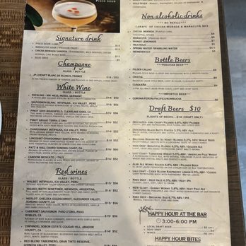 Chicha Peruvian Kitchen Midtown - Menu - Peruvian Near Me - Sacramento, California