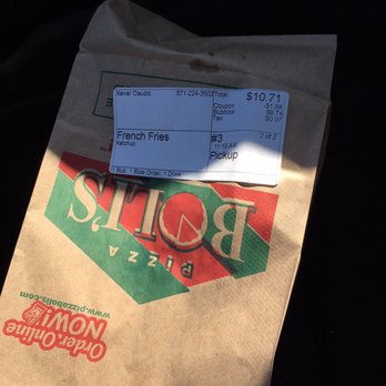 Pizza Boli's - Carry out bag - Pizza Near Me - Manassas, Virginia