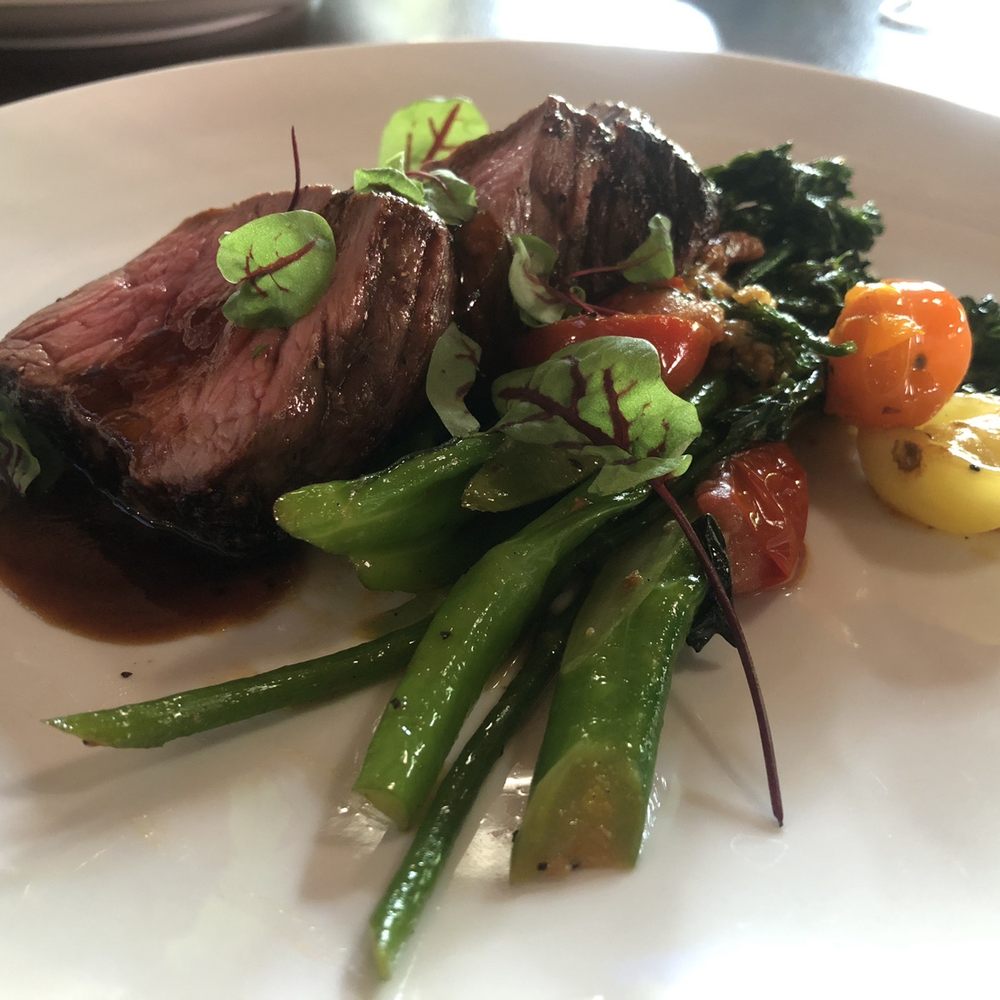 Sirloin steak with double broccolini (typically served with broccolini and scalloped potatoes, but substituted per my own request).