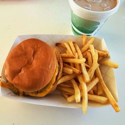 Jj's Tasty Drive In - Double cheeseburger, French fries, hot fudge malt