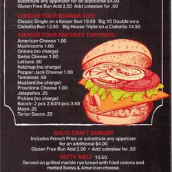 Big 10 Sports Bar & Grill - Big 10 Sports Bar Menu Pg. 4 (as of 12/30/2025)