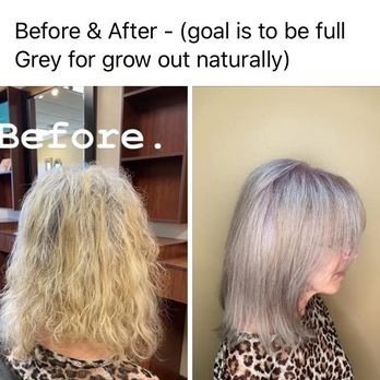 Salon Vanity'z - Blonde to silver hair color transformation - Hair Salons Near Me - Phoenix, Arizona Salon Vanity'z - Blonde to silver hair color transformation - Hair Salons Near Me - Phoenix, Arizona