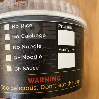 Cupbop - Korean BBQ in a Cup - Clever packaging that *could* be used to identify the contents in order. Please Cupbop, use this on group orders. - Barbeque Near Me - Ogden, Utah Cupbop - Korean BBQ in a Cup - Clever packaging that *could* be used to identify the contents in order. Please Cupbop, use this on group orders. - Barbeque Near Me - Ogden, Utah