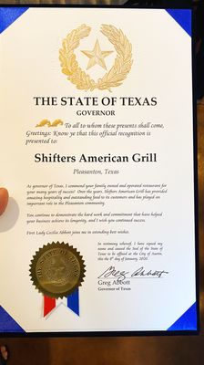 Menu photo 1 Shifters American Grill Pleasanton, TX Menu photo 1 Shifters American Grill Pleasanton, TX