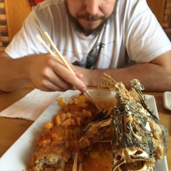 Sake Cafe - Lion fish! Was fried like catfish and then covered in sweet sauce - Sushi Bars Near Me - Pensacola, Florida Sake Cafe - Lion fish! Was fried like catfish and then covered in sweet sauce - Sushi Bars Near Me - Pensacola, Florida