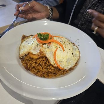 The Icon Restaurant and Lounge - Jollof, eggs and shrimp - Lounges Near Me - Richardson, Texas