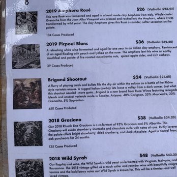 Rune Wines - Tasting menu ($13 for five 1 oz samples) 7/2021 - Wineries Near Me - Sonoita, Arizona Rune Wines - Tasting menu ($13 for five 1 oz samples) 7/2021 - Wineries Near Me - Sonoita, Arizona