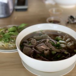 The Pho Spoon - Large Pho - Combination (Dac Biet). Good flavor. Noodles were ok. Fair amount of meat. Overall not bad but not the best.