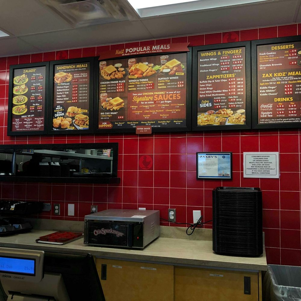Zaxbys - menu board - Fast Food Near Me - Sugar Land, Texas