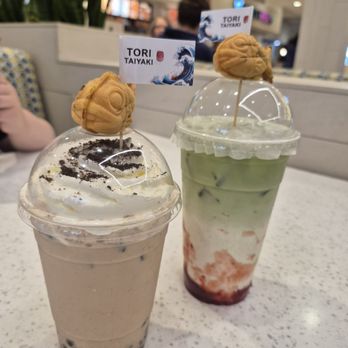 Tori Taiyaki - Oreo milk tea & Strawberry matcha - Bubble Tea Near Me - Albany, New York Tori Taiyaki - Oreo milk tea & Strawberry matcha - Bubble Tea Near Me - Albany, New York