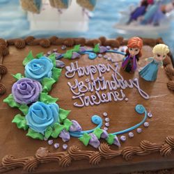 Costco Wholesale - Half sheet chocolate cake. I added the characters.