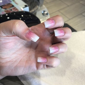 Glossy Nails - Ombré pink and white - Nail Salons Near Me - Rocklin, California