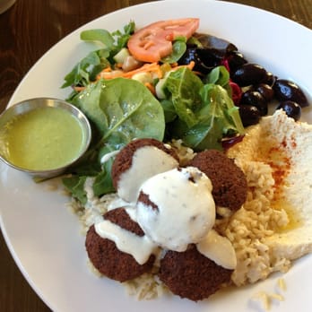Nuba in Kitsilano - Falafel plate with rice. - Mediterranean Near Me - Vancouver, British Columbia Nuba in Kitsilano - Falafel plate with rice. - Mediterranean Near Me - Vancouver, British Columbia