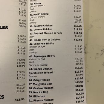 Pad Thai - the price list for the restaurant - Thai Near Me - Sheridan, Wyoming
