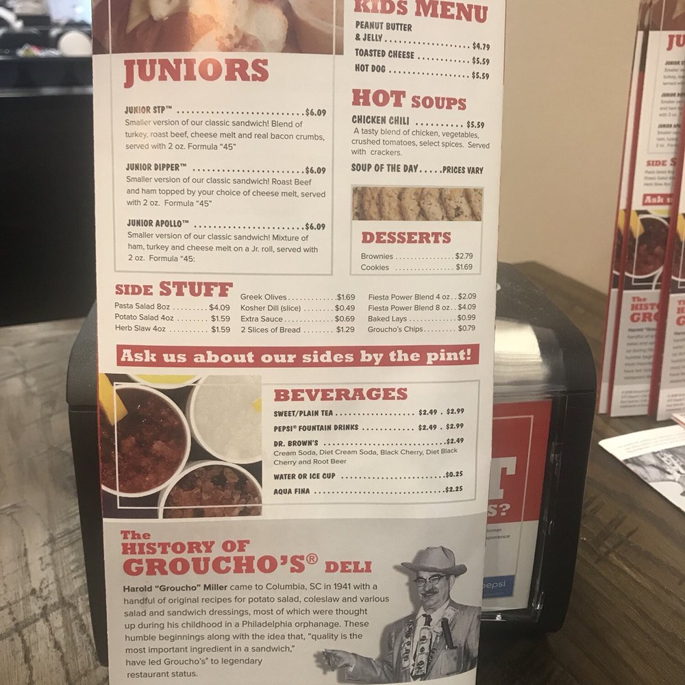 Groucho's Deli - Menu 10/2018 - Delis Near Me - Charlotte, North Carolina Groucho's Deli - Menu 10/2018 - Delis Near Me - Charlotte, North Carolina