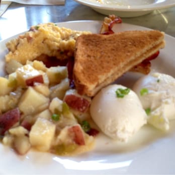 Stanley - $14.50 GOUGING! for a monochromatic plate of 2 eggs, potatoes, bacon, 1 piece of toast, and 1/2 cup of cheese grits! - Breakfast & Brunch Near Me - New Orleans, Louisiana Stanley - $14.50 GOUGING! for a monochromatic plate of 2 eggs, potatoes, bacon, 1 piece of toast, and 1/2 cup of cheese grits! - Breakfast & Brunch Near Me - New Orleans, Louisiana