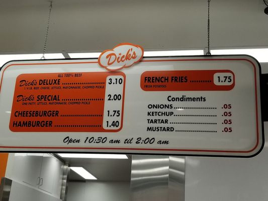 Menu photo 3 Dick's Drive-In Edmonds, WA