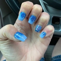 Famous Nails - Brought my own glitter for these beauties!