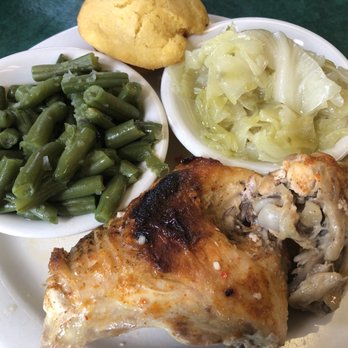 Four Way Restaurant - Baked chicken, cabbage, green beans. - Soul Food Near Me - Memphis, Tennessee