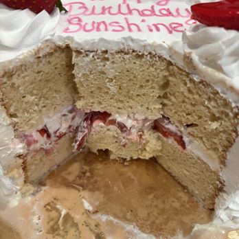 Pink Elephant Bakery - Vanilla tres leches cake round but we had ordered a sheet cake - Bakeries Near Me - San Jose, California Pink Elephant Bakery - Vanilla tres leches cake round but we had ordered a sheet cake - Bakeries Near Me - San Jose, California