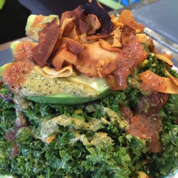 Leahi Health Aina Haina - This is the Baja bowl. That's coconut bacon! All there kale is local organic from Ko Farms! - Vegan Near Me - Honolulu, Hawaii Leahi Health Aina Haina - This is the Baja bowl. That's coconut bacon! All there kale is local organic from Ko Farms! - Vegan Near Me - Honolulu, Hawaii