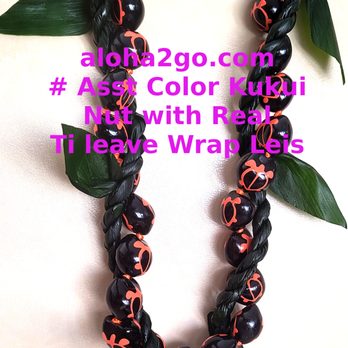 Aloha 2 Go - asst kukui nut color leis with real Ti leave wrap - Floral Designers Near Me Aloha 2 Go - asst kukui nut color leis with real Ti leave wrap - Floral Designers Near Me