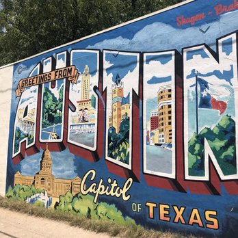 Greetings From Austin Postcard Mural - Public Art Near Me - Austin, Texas
