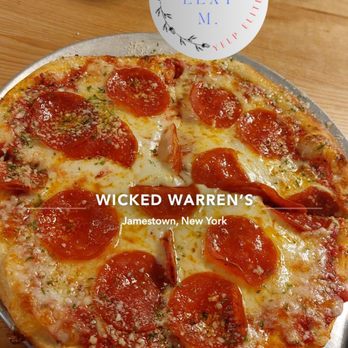 Wicked Warren's - Cheese and peperoni woodfire pizza - Breweries Near Me - Jamestown, New York
