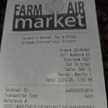 Farm Airs Bar & Bites - Great Service By Benito! - Cocktail Bars Near Me - Orlando, Florida
