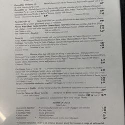 Azteca De Oro - Menu