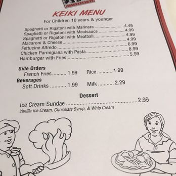 Bravo Restaurant - Kids menu - Italian Near Me - Aiea, Hawaii