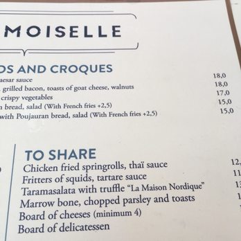 Café Mademoiselle - Menu - Bistros Near Me - Paris, 75 Café Mademoiselle - Menu - Bistros Near Me - Paris, 75