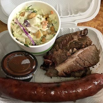 Armadillo Willy's BBQ - Brisket with peanut slaw extra sausage for five dollars total $21. This is definitely over price! - Barbeque Near Me - San Mateo, California Armadillo Willy's BBQ - Brisket with peanut slaw extra sausage for five dollars total $21. This is definitely over price! - Barbeque Near Me - San Mateo, California