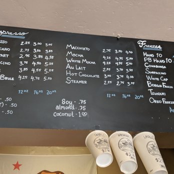 California Coffee - Menu as of April 2018 - Coffee & Tea Near Me - Aptos, California