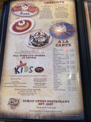 Menu photo 2 Rico's Mexican Grill Mechanicsville, VA Menu photo 2 Rico's Mexican Grill Mechanicsville, VA