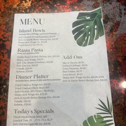 Ice Cream Lounge & Caribbean Grill - The Menu