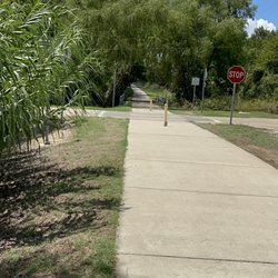 cotton belt trail - Parking is on the corner of church road and Lorena road. Church road intersects the concrete path.