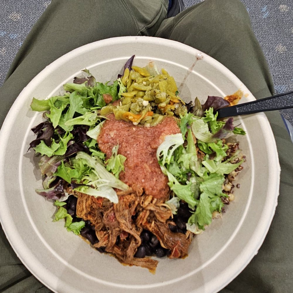 Tocabe - An American Indian Eatery - Shredded Bison bowl with quinoa, wheatberry and black beans with 2 salsas - American Near Me - Denver, Colorado Tocabe - An American Indian Eatery - Shredded Bison bowl with quinoa, wheatberry and black beans with 2 salsas - American Near Me - Denver, Colorado