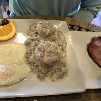 Blue Collar Cafe - Biscuits and gravy with country ham. - Breakfast & Brunch Near Me - Niceville, Florida