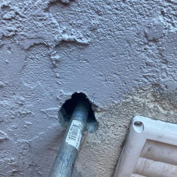 Attical Insulation and Rodents - Gas line with significant hole - Insulation Installation Near Me Attical Insulation and Rodents - Gas line with significant hole - Insulation Installation Near Me