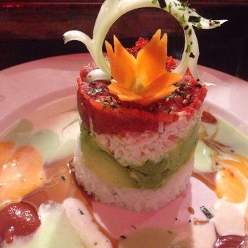 Hon Sushi - Ahi Tuna Tower... Tuna, crab meat, avocado and rice. Beautiful presentation and tasted just as good! - Sushi Bars Near Me - Carrollton, Texas Hon Sushi - Ahi Tuna Tower... Tuna, crab meat, avocado and rice. Beautiful presentation and tasted just as good! - Sushi Bars Near Me - Carrollton, Texas