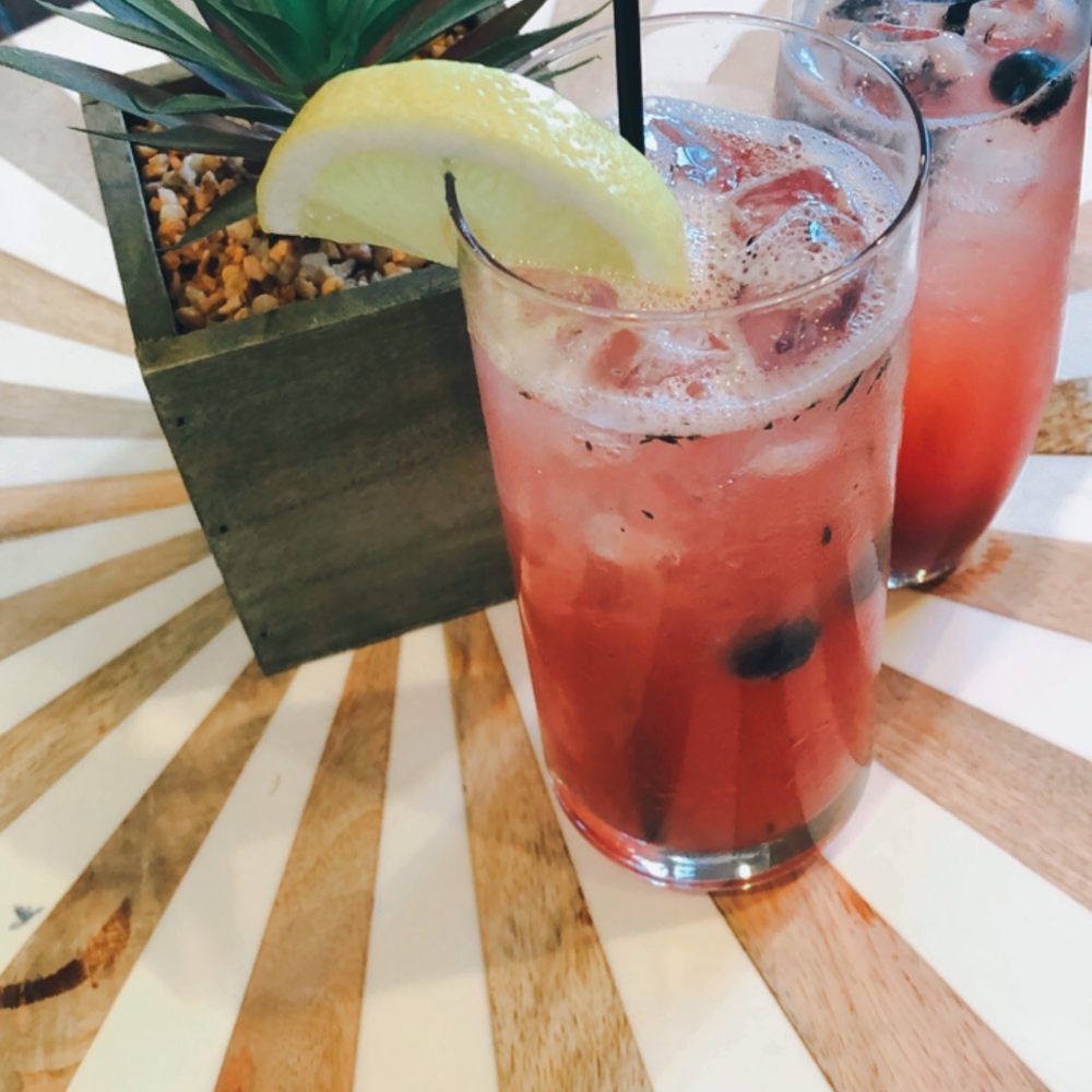 Pourr Decisions wine lounge - Blueberry smash and a spritzer - Wine Bars Near Me - Modesto, California Pourr Decisions wine lounge - Blueberry smash and a spritzer - Wine Bars Near Me - Modesto, California