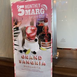 a sign for a 5 - year - old margarita