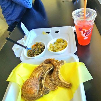 Daiquiri Depot - Pork chops, mustard greens and cabbage - Soul Food Near Me - Arlington, Texas Daiquiri Depot - Pork chops, mustard greens and cabbage - Soul Food Near Me - Arlington, Texas