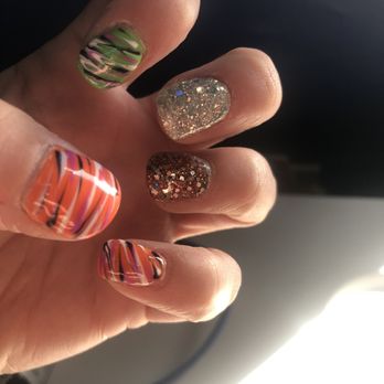 Pink & White Nails - Got these fun nails before I went to New Orleans! - Nail Salons Near Me - Jacksonville, Florida