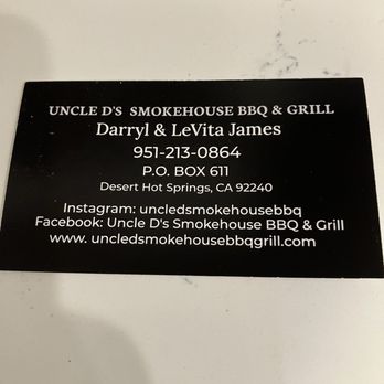 Uncle D's Smokehouse BBQ & Grill - Uncle D's ~~ Do it Do it - Smokehouse Near Me - Indio, California