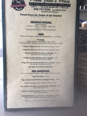 Menu photo 6 Plane Jane's Place Plymouth, MA