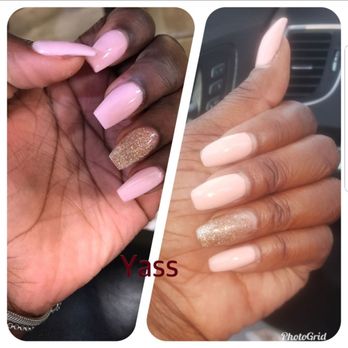 Envie Nails & Hair - Left: full set by Lena on my daughter. Right side is 3 weeks after a fill from Lena! - Hair Salons Near Me - Houston, Texas Envie Nails & Hair - Left: full set by Lena on my daughter. Right side is 3 weeks after a fill from Lena! - Hair Salons Near Me - Houston, Texas